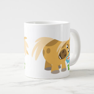 Tender Cartoon Pony et Flower Jumbo Mug