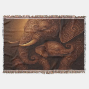 Tender Elephants Throw Blanket