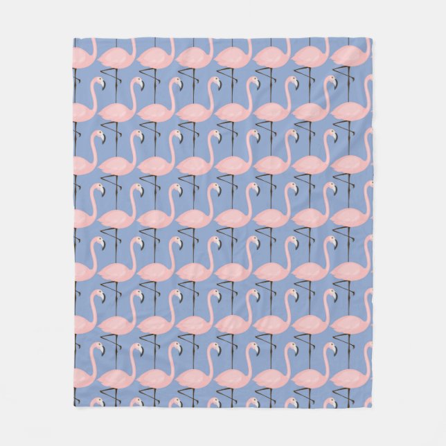 Tender Flamingo Pattern Fleece Blanket (Front)