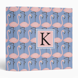 Tender Flamingo Pattern   Monogram Binder