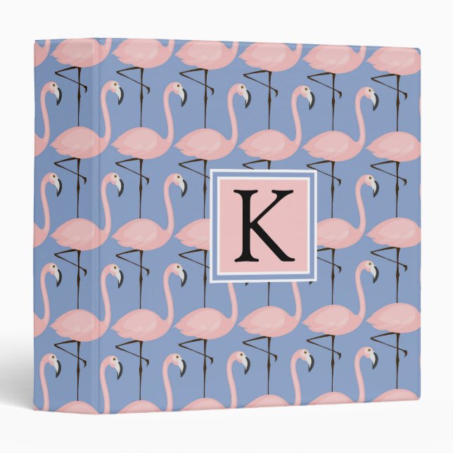 Tender Flamingo Pattern | Monogram Binder (Front/Spine)