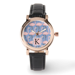 Tender Flamingo Pattern Monogram Watch