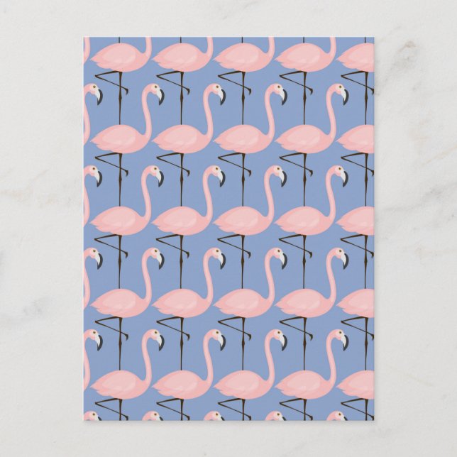 Tender Flamingo Pattern Postcard (Front)