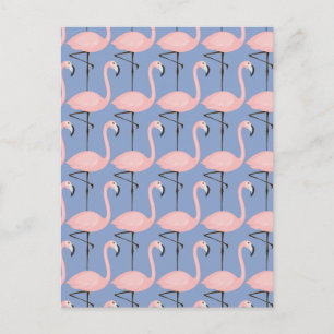 Tender Flamingo Pattern Postcard