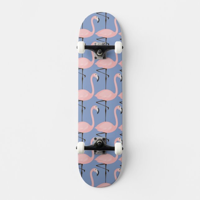 Tender Flamingo Pattern Skateboard (Front)