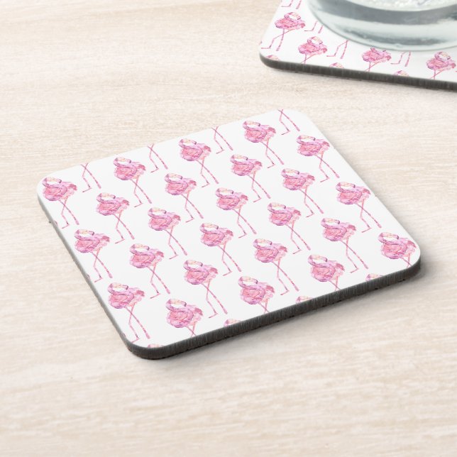Tender Flamingo Series Design 3 Beverage Coaster (Left Side)