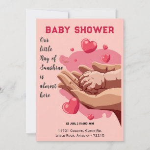 Tender Hands with Loving Hearts Baby Shower Invitation