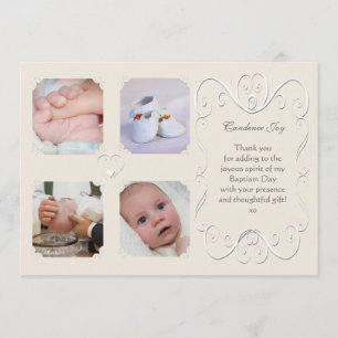 Tender Heart 4 Photo Custom Thank You Card