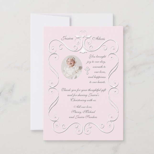 Tender Heart Pink Religious Photo Thank You (Front)