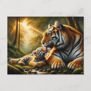 Tender Moment in Nature Painting Postcard