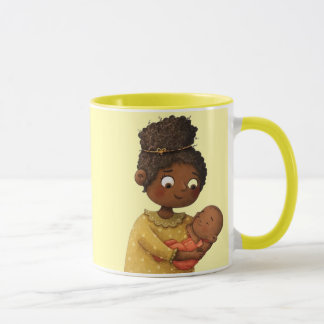 Tender Moment Whimsical Mother and Child Art Cofee Mug