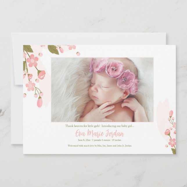 Tender Moments Photo Birth Announcements (Front)