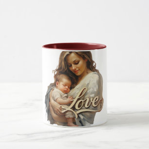 Tender Mother Baby Love Script Mug