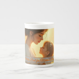 Tender Motherly Love in Blooming Light Bone China Mug