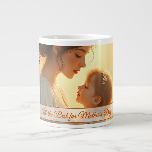 Tender Motherly Love in Blooming Light Large Coffee Mug (Front)