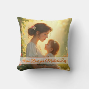 Tender Motherly Love in Blooming Light Throw Pillow