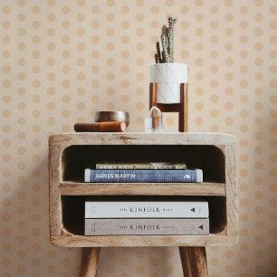 Tender Pastel Orange Clementine Polkadot Wallpaper