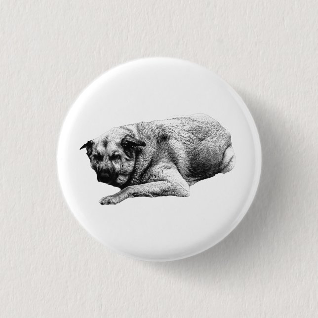 Tender Quiet, Easy Poise 1 Inch Round Button (Front)