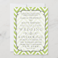 Tender Shoots Lime Green Chevron Stripes Wedding