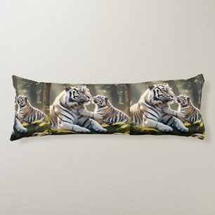 Tender White Tiger Bond – Elegant Body Pillow
