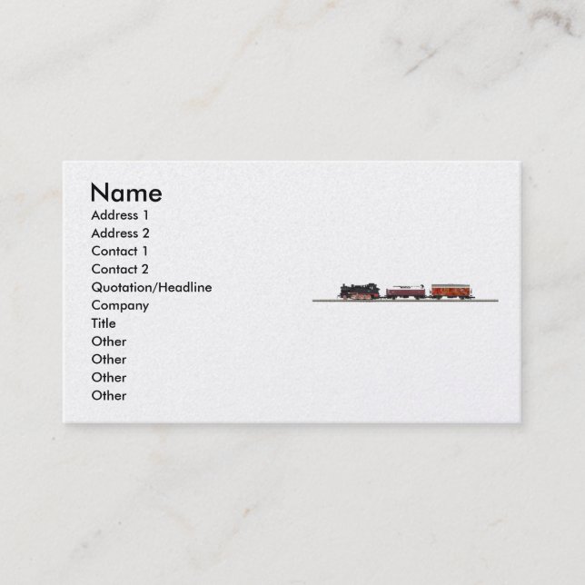 Tenderlokomotive Profile Card (Front)