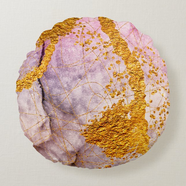 Tenderness in pastel colours. Unique creativity. I Round Pillow (Front)