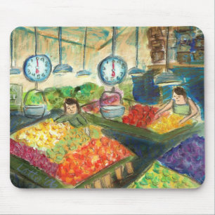Tending the Produce Mousepad (Pike Place Seattle)
