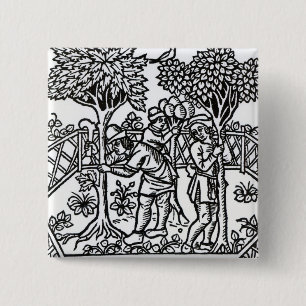 Tending Vines 2 Inch Square Button
