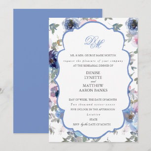 Tendre ensemble de mariage Invitation Bleu Bleuet