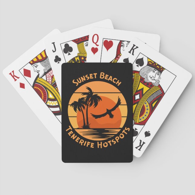 Tenerife Beach Retro Style Playing Cards (Back)