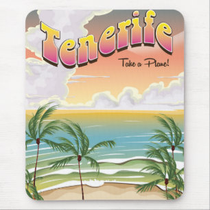 Tenerife Canary island travel poster Mouse Pad