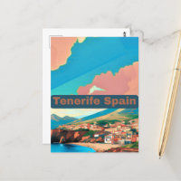 Tenerife Spain Travel Postcard Art Spain Travel Po