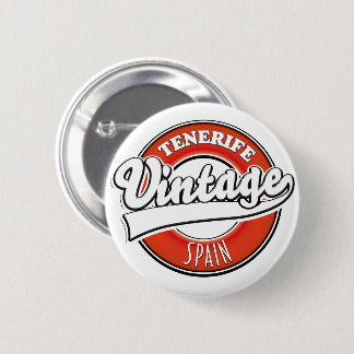 tenerife spain vintage style logo 2 inch round button