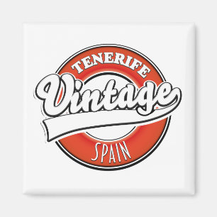 tenerife spain vintage style logo magnet