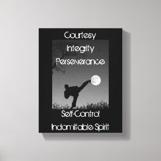 Tenets of Taekwondo Moon Kick Canvas Print