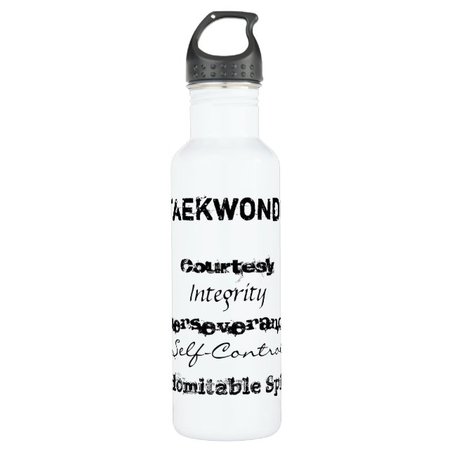 Tenets of Taekwondo Water Bottle (Front)