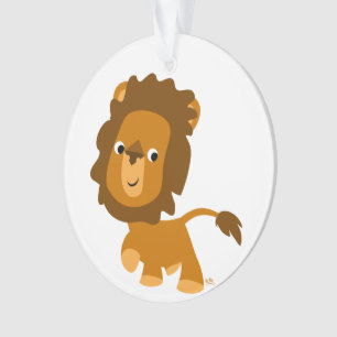 Teneur en caricature mignonne Lion Acrylique Ornem