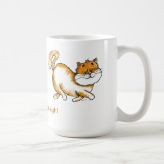 Tenez-le haute tasse de café royale de chat