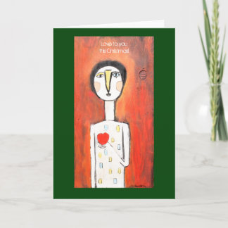 Tenez votre coeur haute carte de Noël