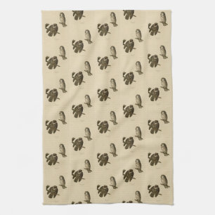 Tengmalm's (Boreal) Owl Audubon's Birds of America Kitchen Towel