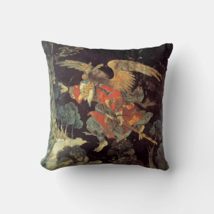 Tengu joueur : Coussin décoratif de folklore japon