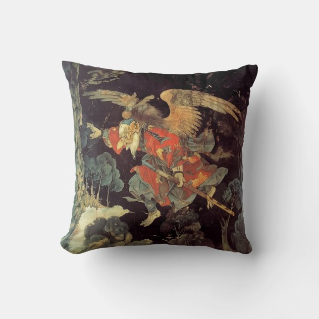Tengu joueur : Coussin décoratif de folklore japon (Recto)