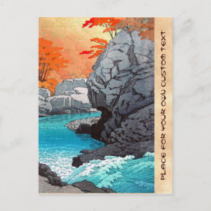 Tengu Rock Hasui Kawase river shn hanga scenery Postcard