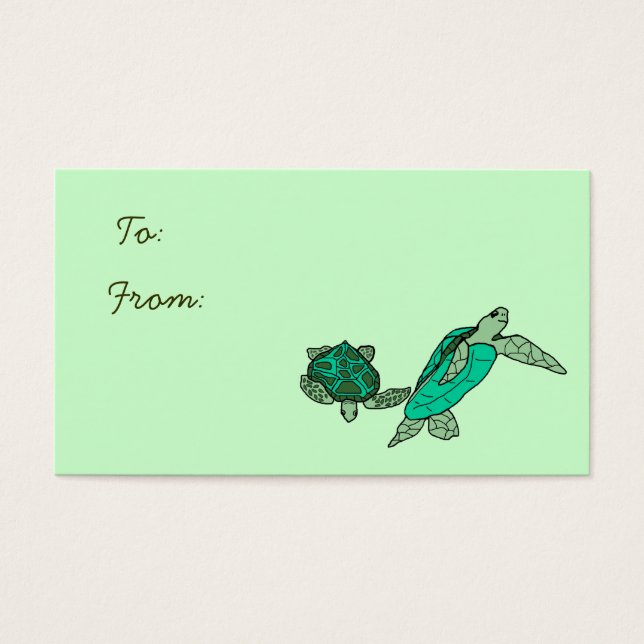 Tenir sur les tortues de mer étiquettes cadeaux (Devant)