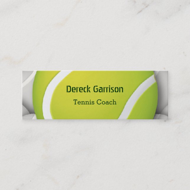 Tenis Coach | Sport Mini Business Card (Front)