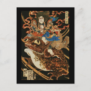 Tenjiku Tokubei Riding Giant Toad Kuniyoshi Fine Postcard