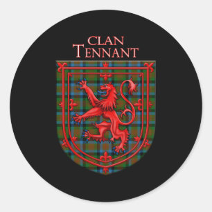 Tennant Tan Scottish Plaid Lion Rampant Classic Round Sticker
