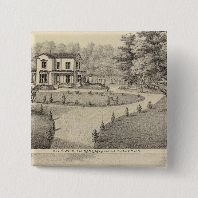 Tennant, Weldon residences 2 Inch Square Button (Front)