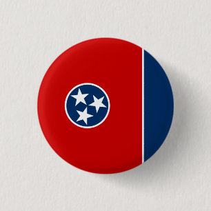 Tennessean Flag, Flag of Tennessee 1 Inch Round Button