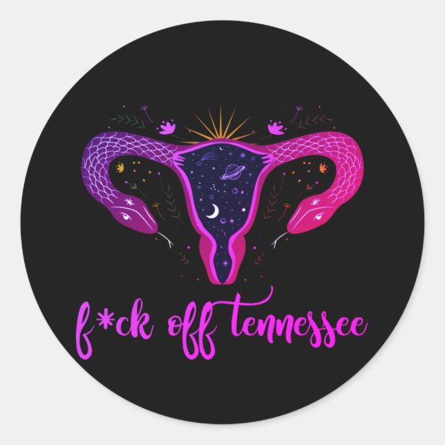 Tennessee Abortion Ban Celestial Uterus Protest  Classic Round Sticker (Front)